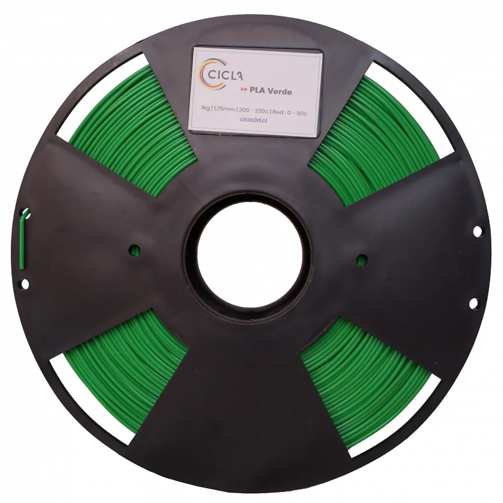 Filamento Cicla PLA 1,75mm Verde 1Kg-0