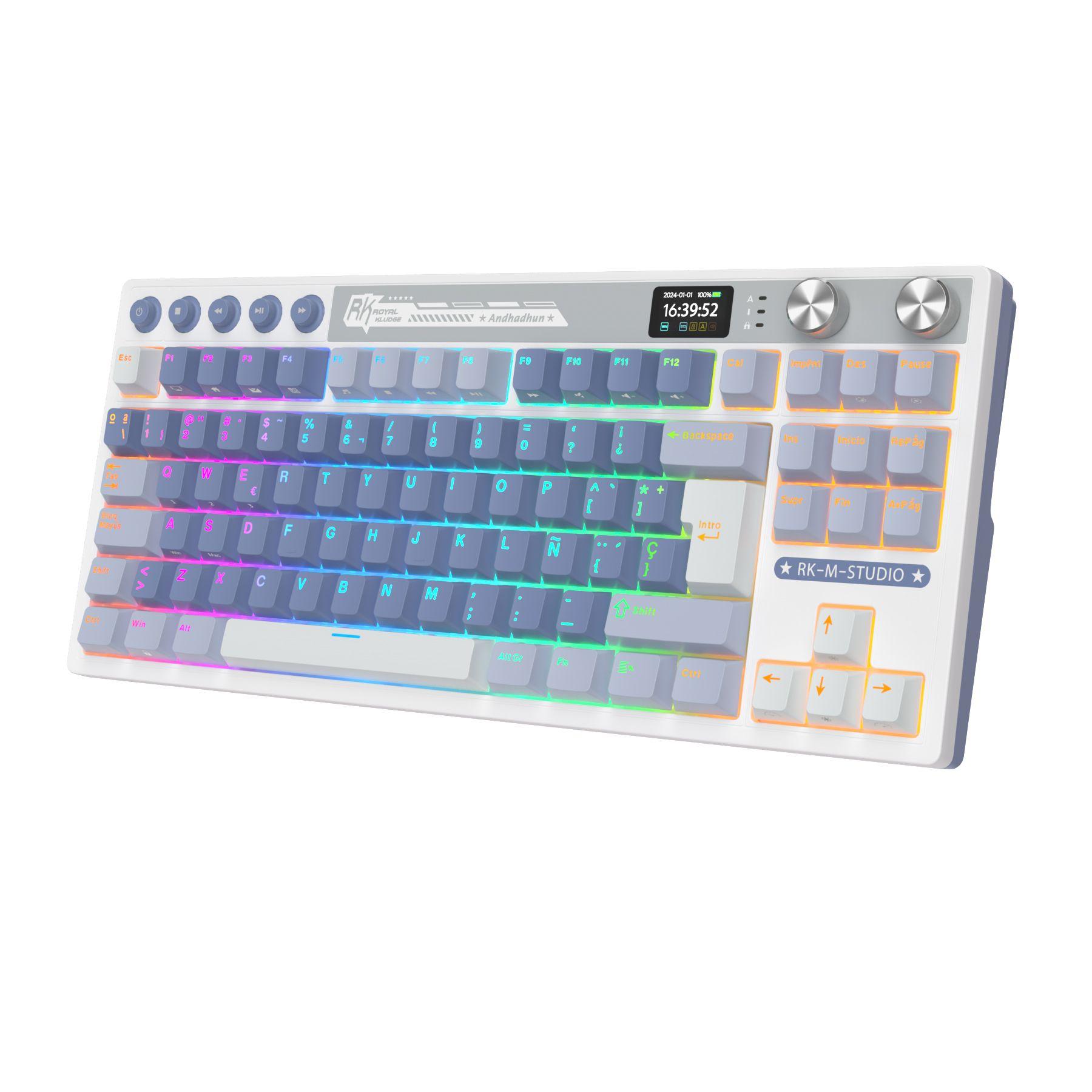 Teclado Mecánico Inalámbrico RKM87 Blue 80% TKL Español-0