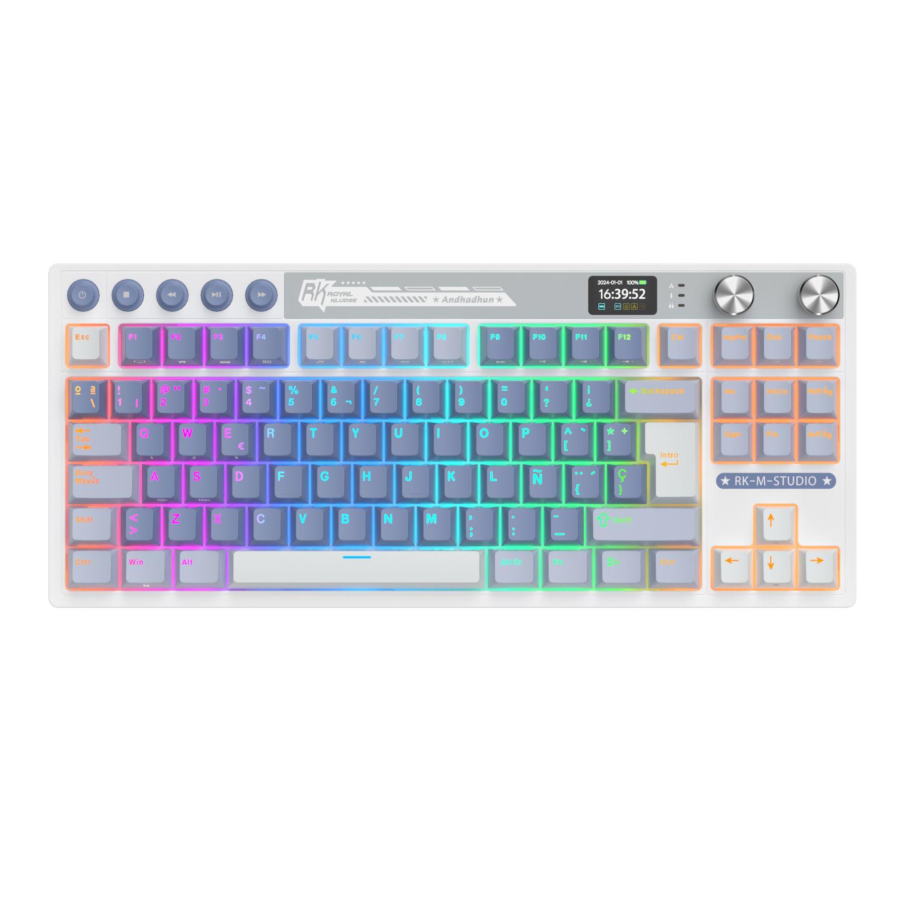 Teclado Mecánico Inalámbrico RKM87 Blue 80% TKL Español-2