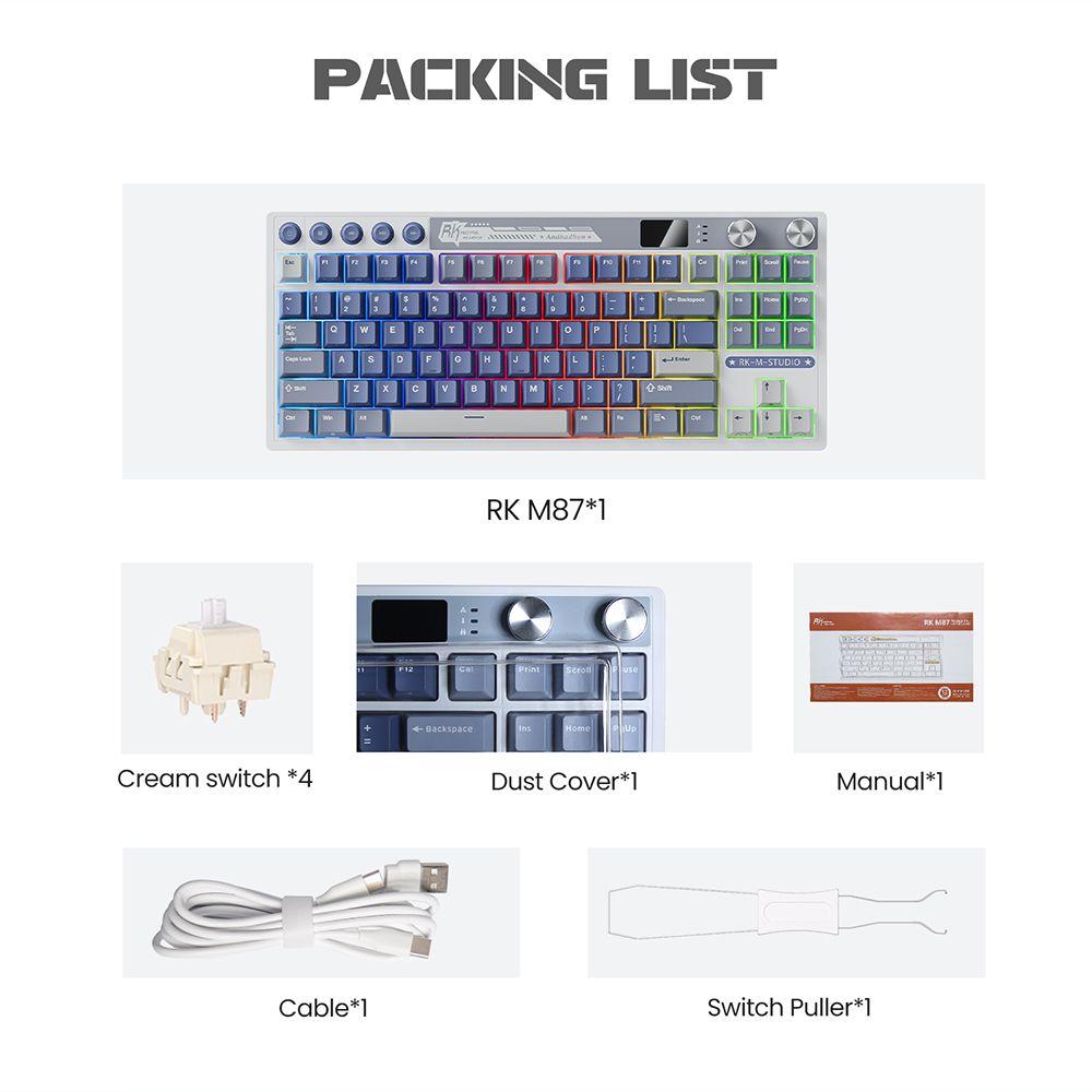 Teclado Mecánico Inalámbrico RKM87 Blue 80% TKL Español-6