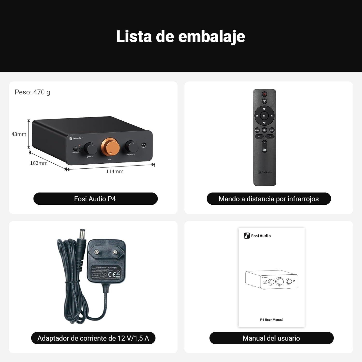 Preamplificador de Sonido Fosi Audio P4 Mini RCA y Sub Out-6