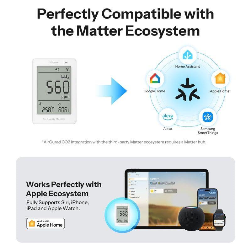 Monitor de Calidad del Aire CO2 WiFi Matter Sonoff AirGuard-4