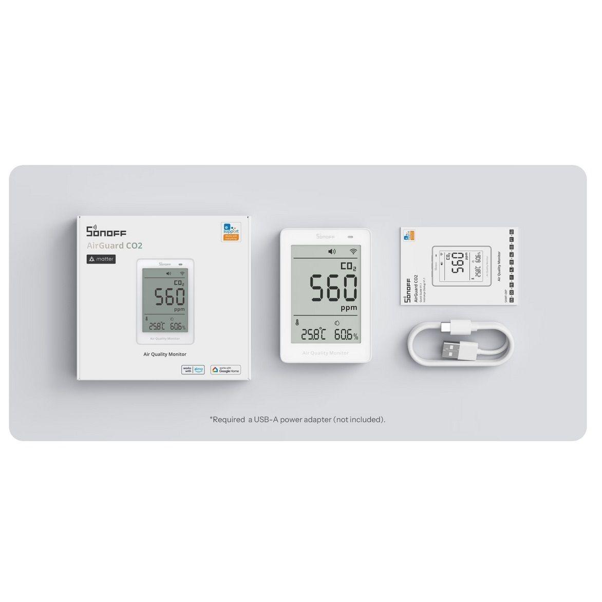 Monitor de Calidad del Aire CO2 WiFi Matter Sonoff AirGuard-6