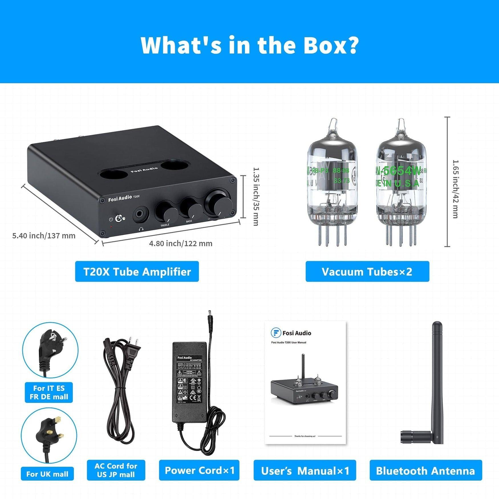Amplificador a Tubo Bluetooth - Fosi Audio T20X-6