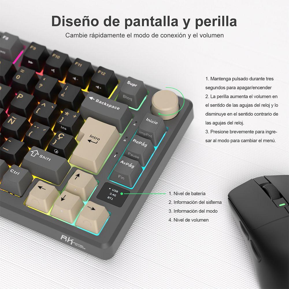 Teclado Mecánico Inalámbrico RKM75 Phantom 75% Español-4