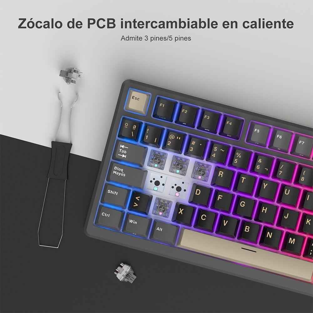Teclado Mecánico Inalámbrico RKM75 Phantom 75% Español-5