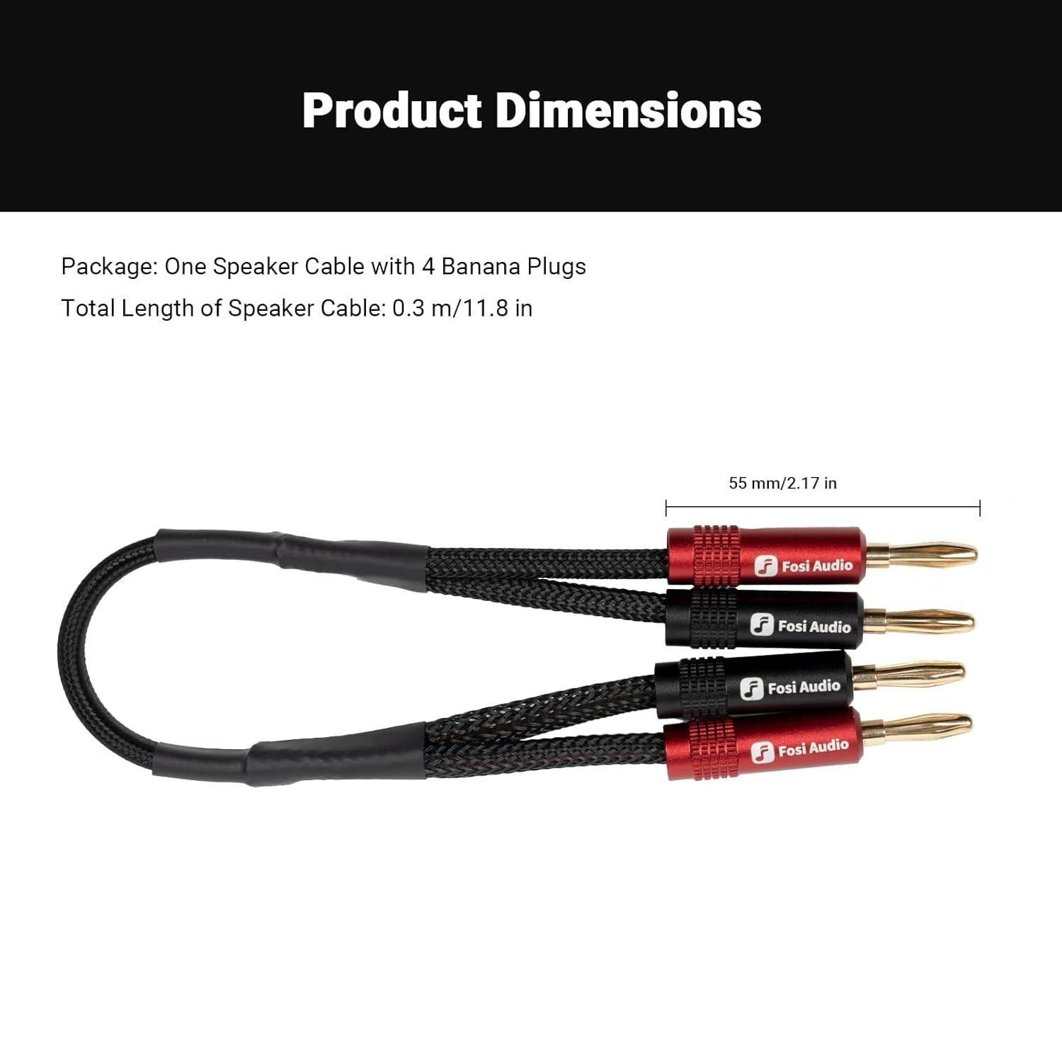 Cable Banana Chapado en Oro para Parlante 30cm - Fosi Audio-2