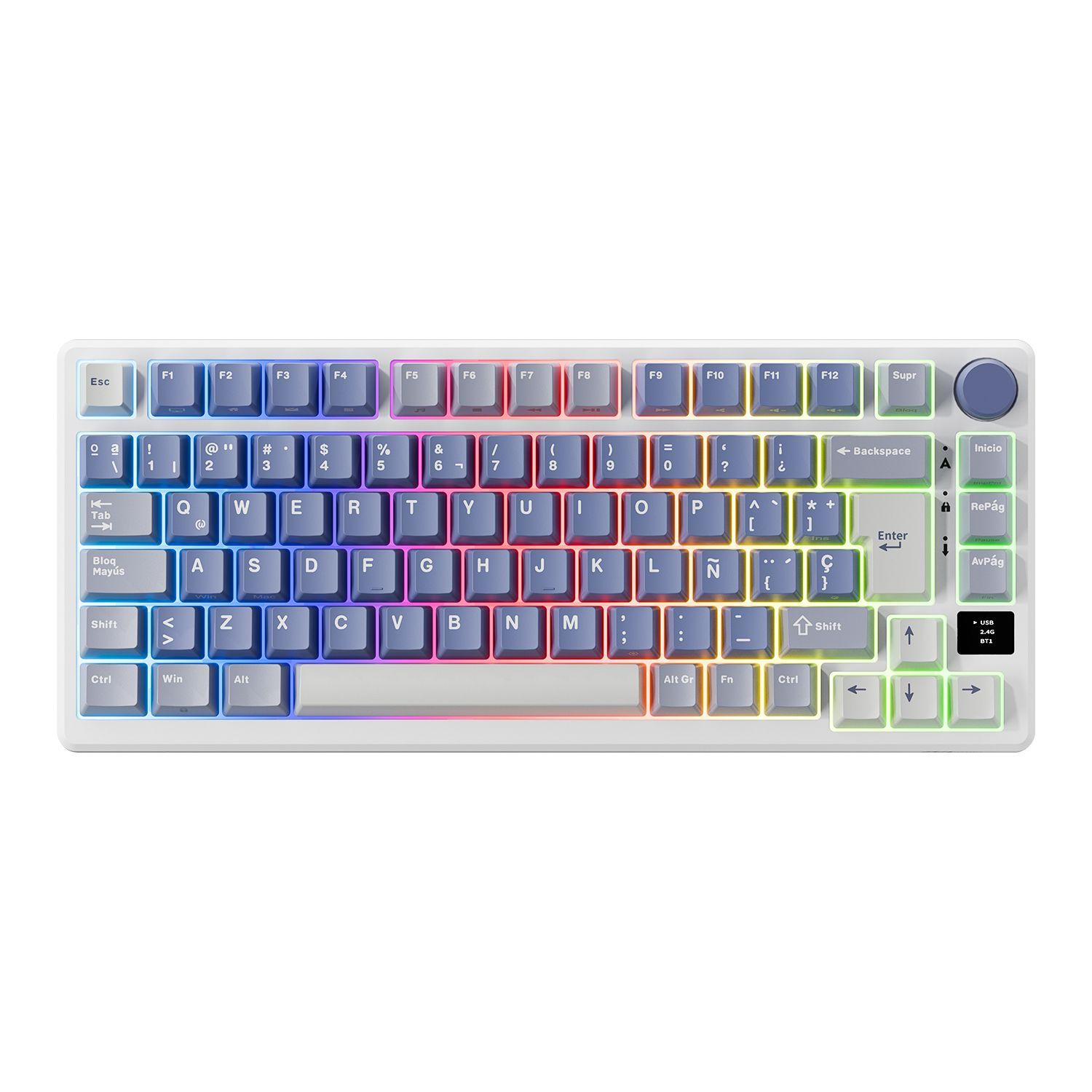 Teclado Mecánico Inalámbrico RKM75 Ocean Blue 75% Español-3