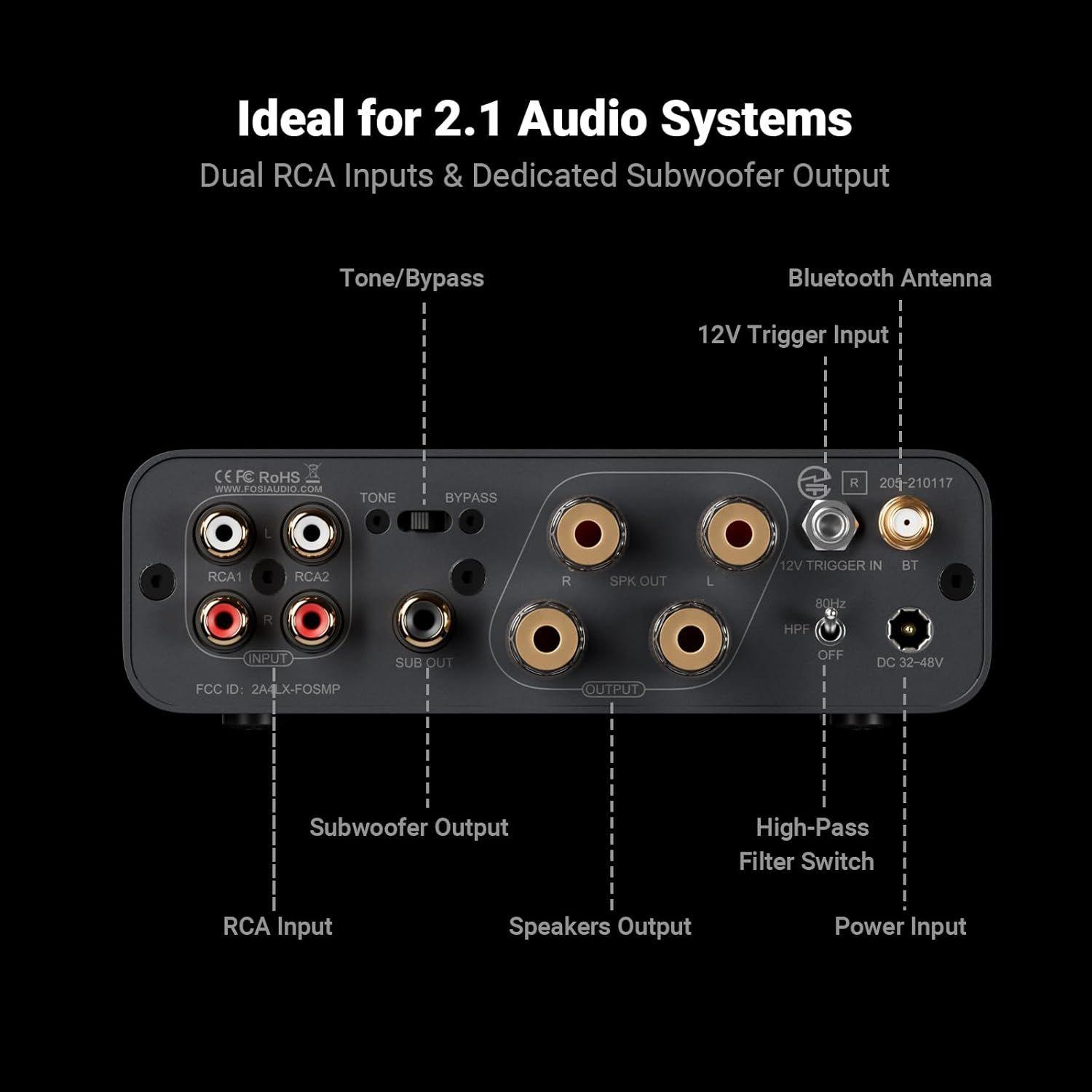 Amplificador Bluetooth 2.1 Fosi Audio BT20A MAX 300W Hi Res-2