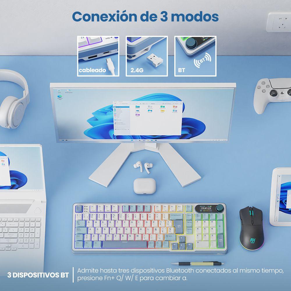 Teclado Mecánico Inalámbrico RKS98 Light Cloud Español 96%-4