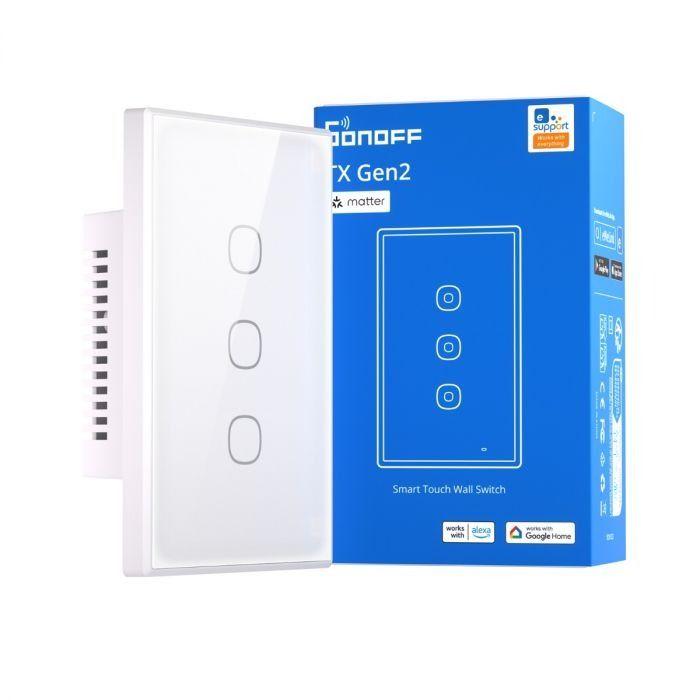 Interruptor WiFi Touch Sonoff TXGen2 de 3 Canales con Matter-1