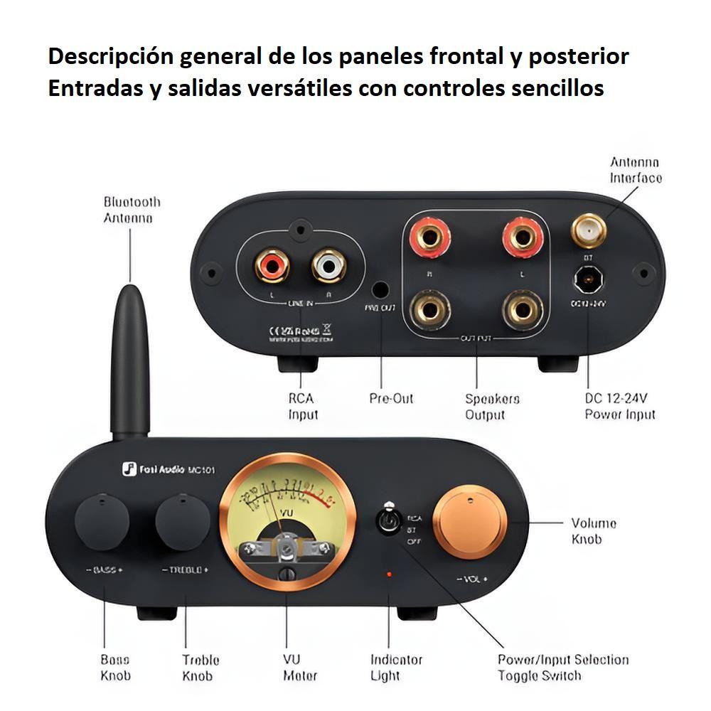 Amplificador Bluetooth con Medidor VU Fosi Audio MC101-3