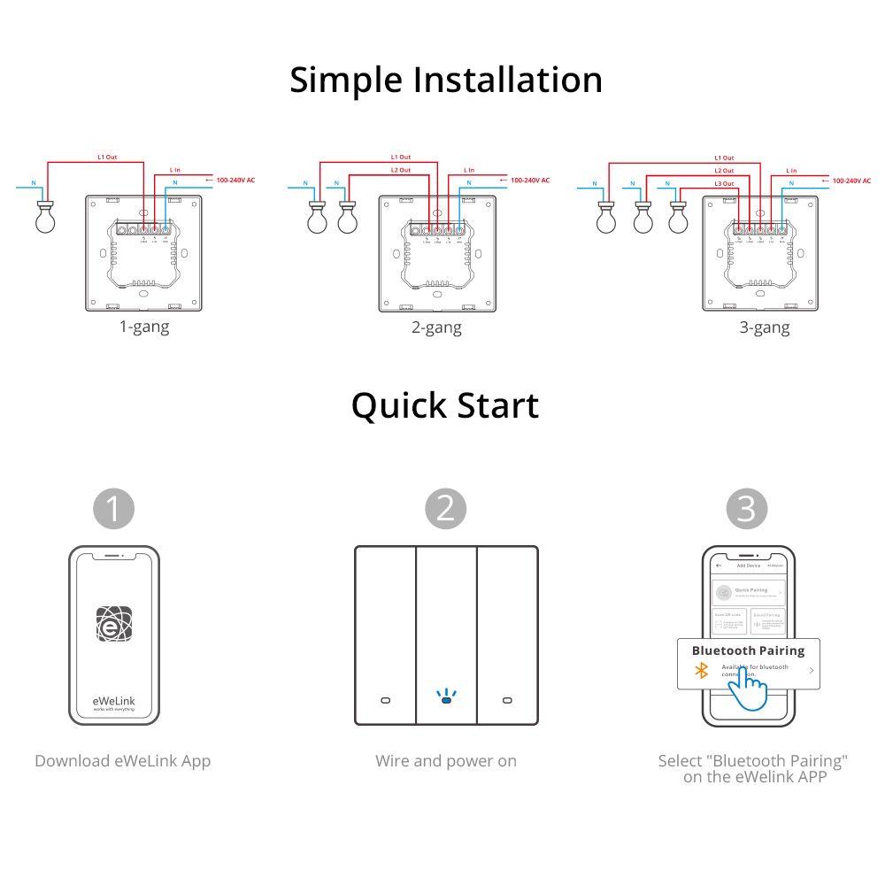 Interruptor WiFi de Pared Sonoff SwitchMan M5 de 2 Canales-2