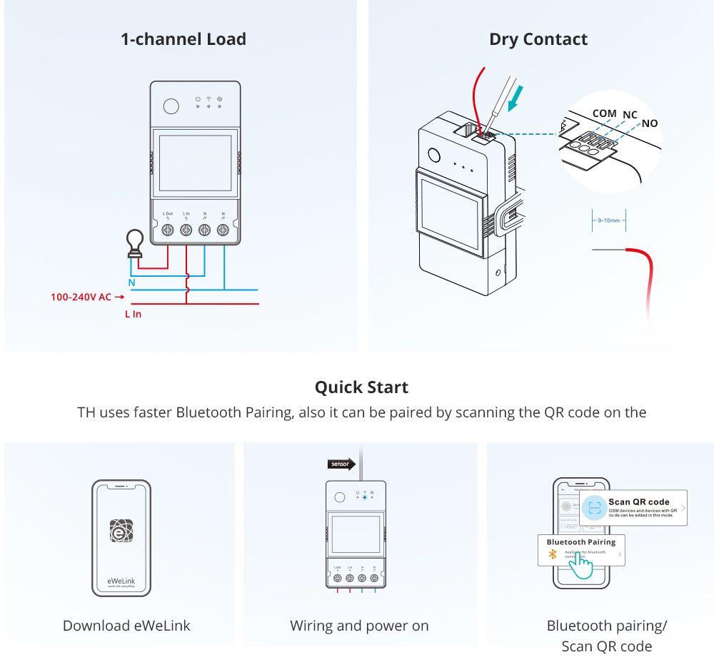 Interruptor WiFi Sonoff TH Elite 20A para sensores Sonoff-4
