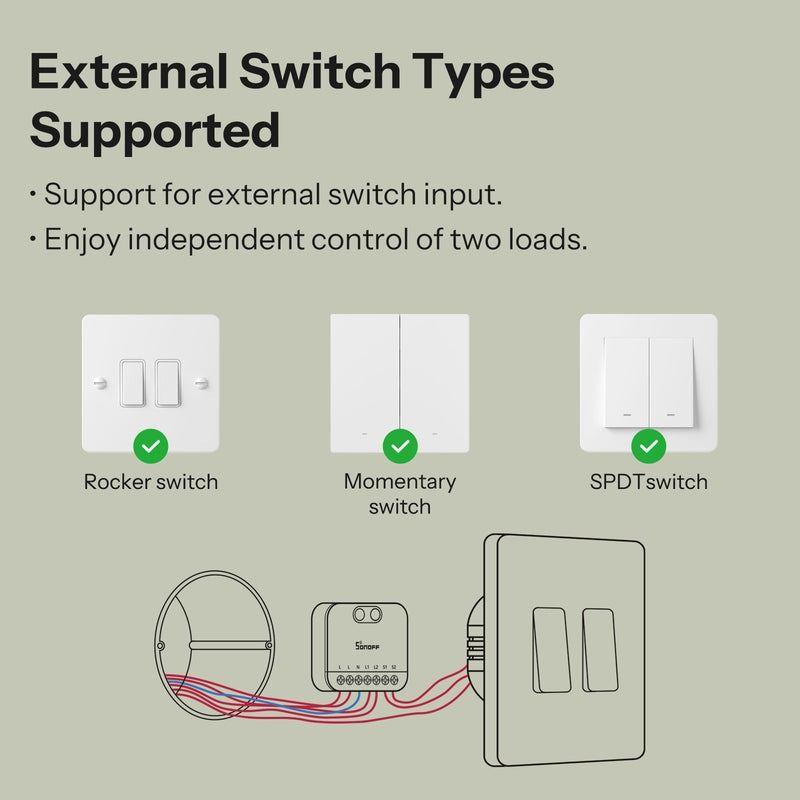 Interruptor WiFi de 2 Canales Sonoff Mini-2GS con Matter-5