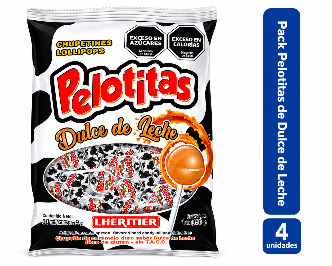 Pack 4 Chupetines Lheritier de Dulce de Leche-0