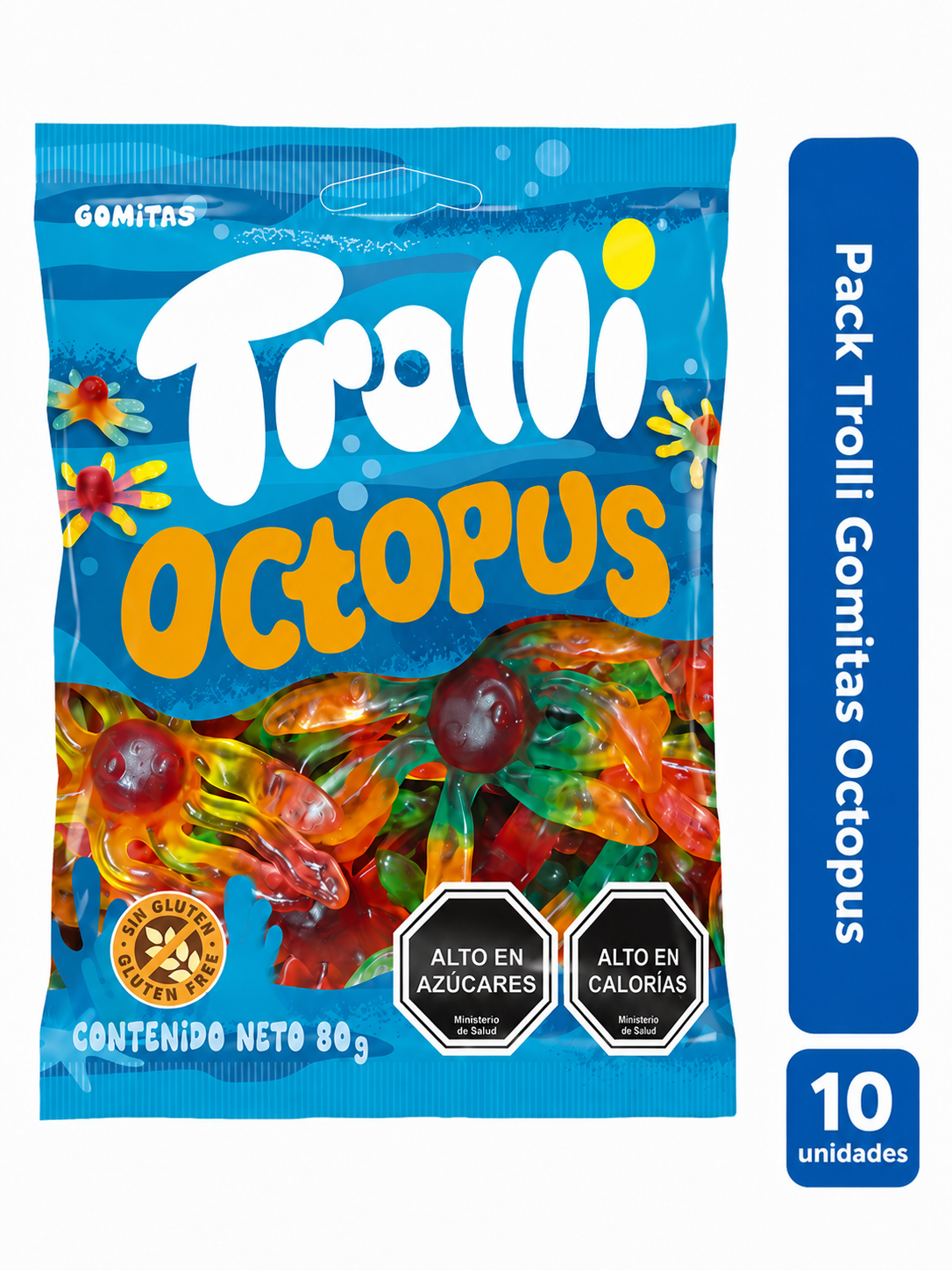 Pack 10 Gomitas Trolli Octopus 80g-0