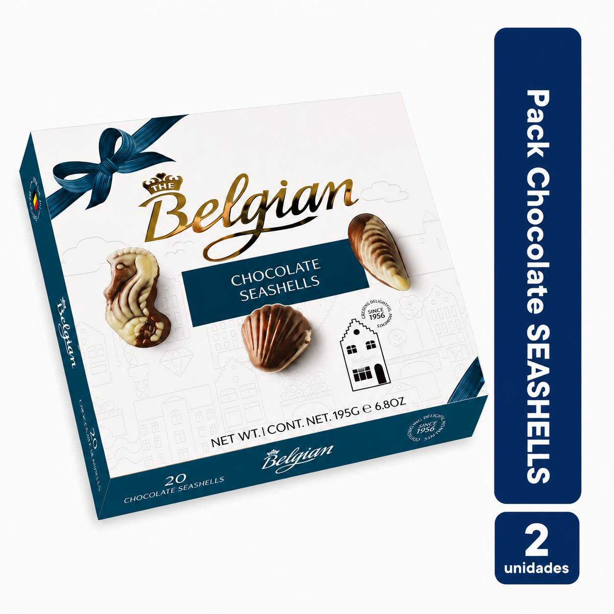 Pack 2 Chocolate Belgian Seashells 195g-1