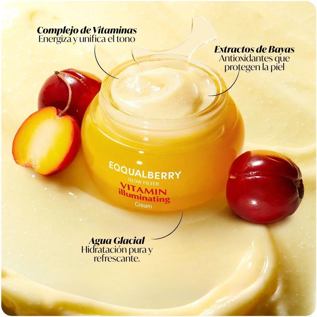EQQUALBERRY crema iluminadora con vitaminas hidratante 50ml-4
