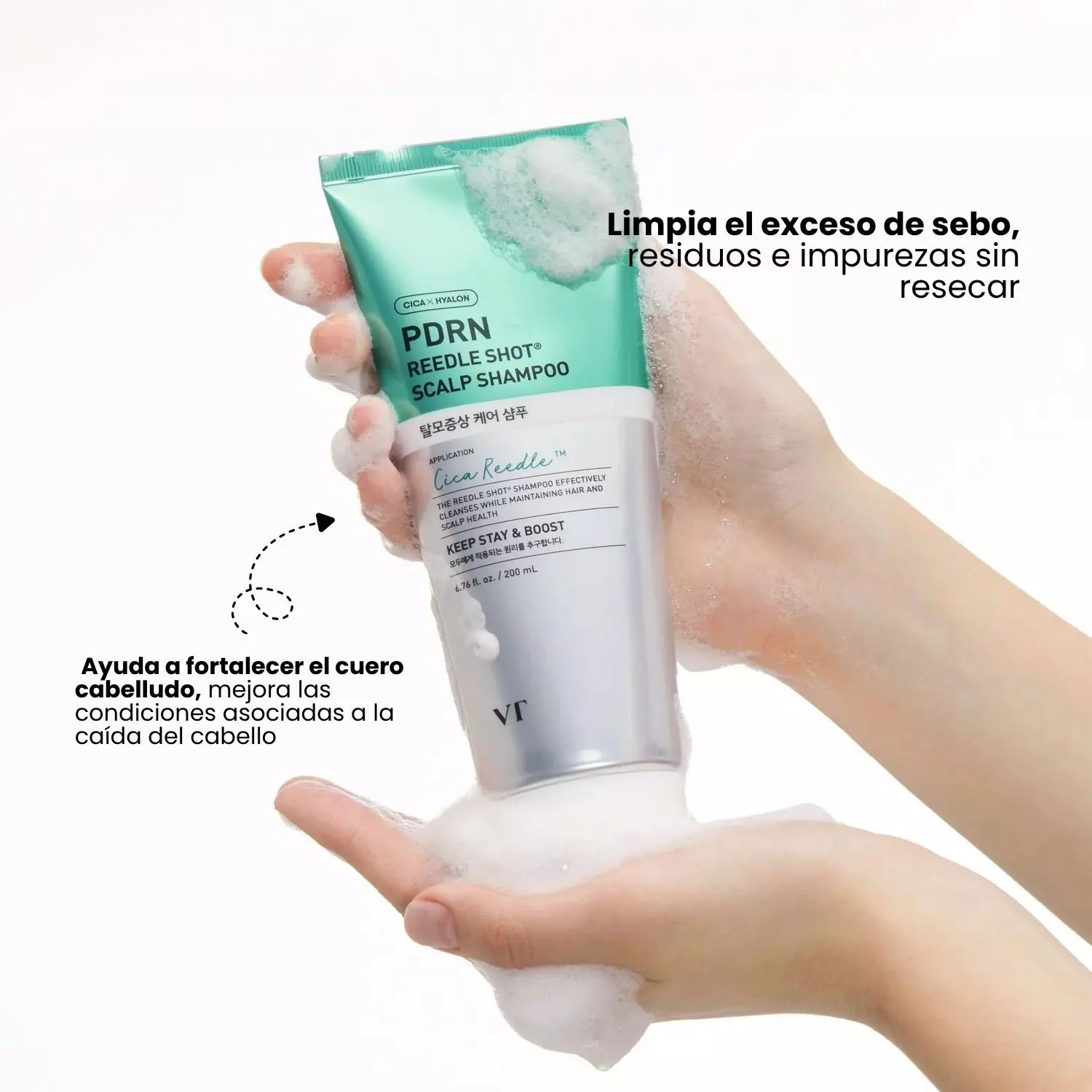 Shampoo antica da fortalecedor con cica reedle y pdrn VT COSMETICS 200ml-2