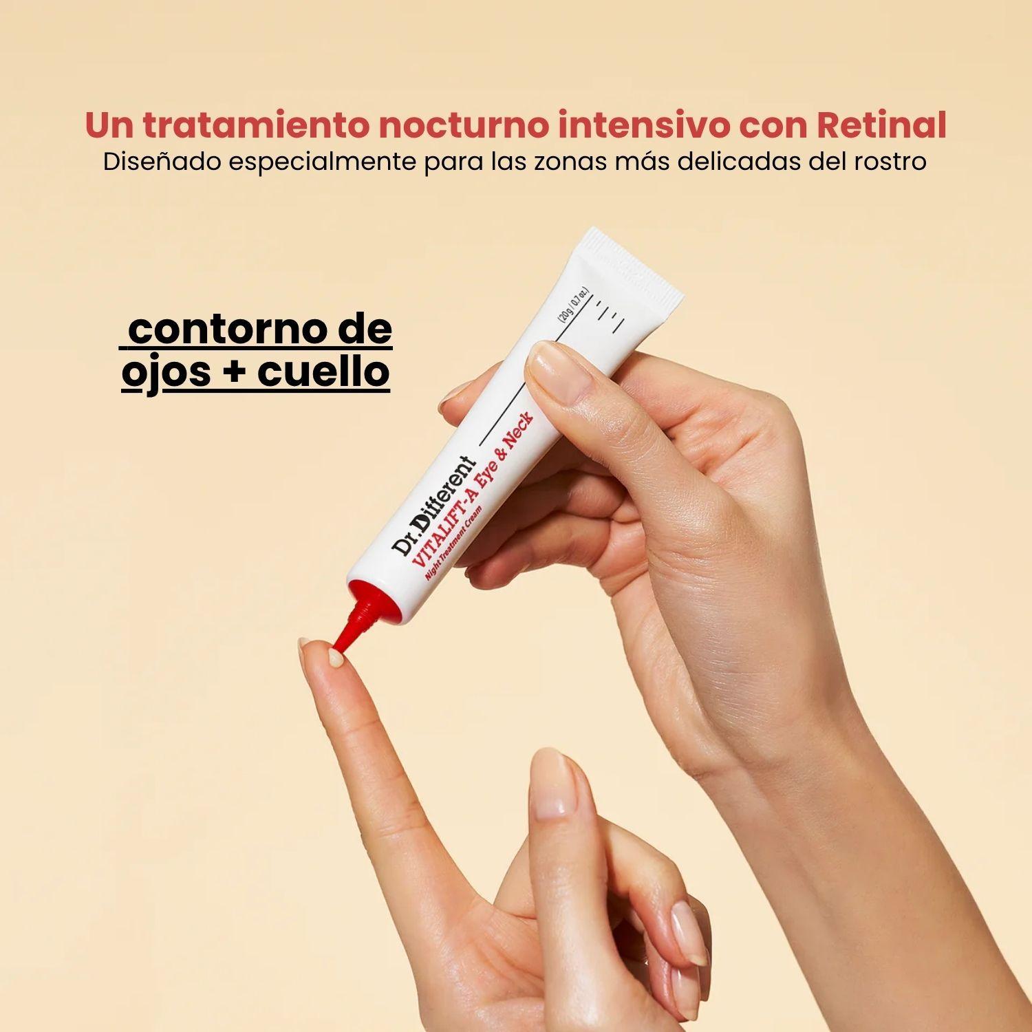 Crema Antiarrugas Retinal Coreana para cuello y contorno de ojos Dr Different Vitalift A 20g-2