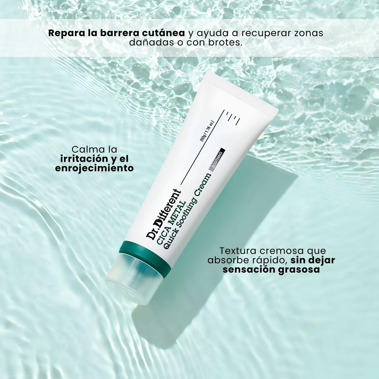 Calmante Coreana Piel Sensible Dr Different CICA Metal cream 50g-3