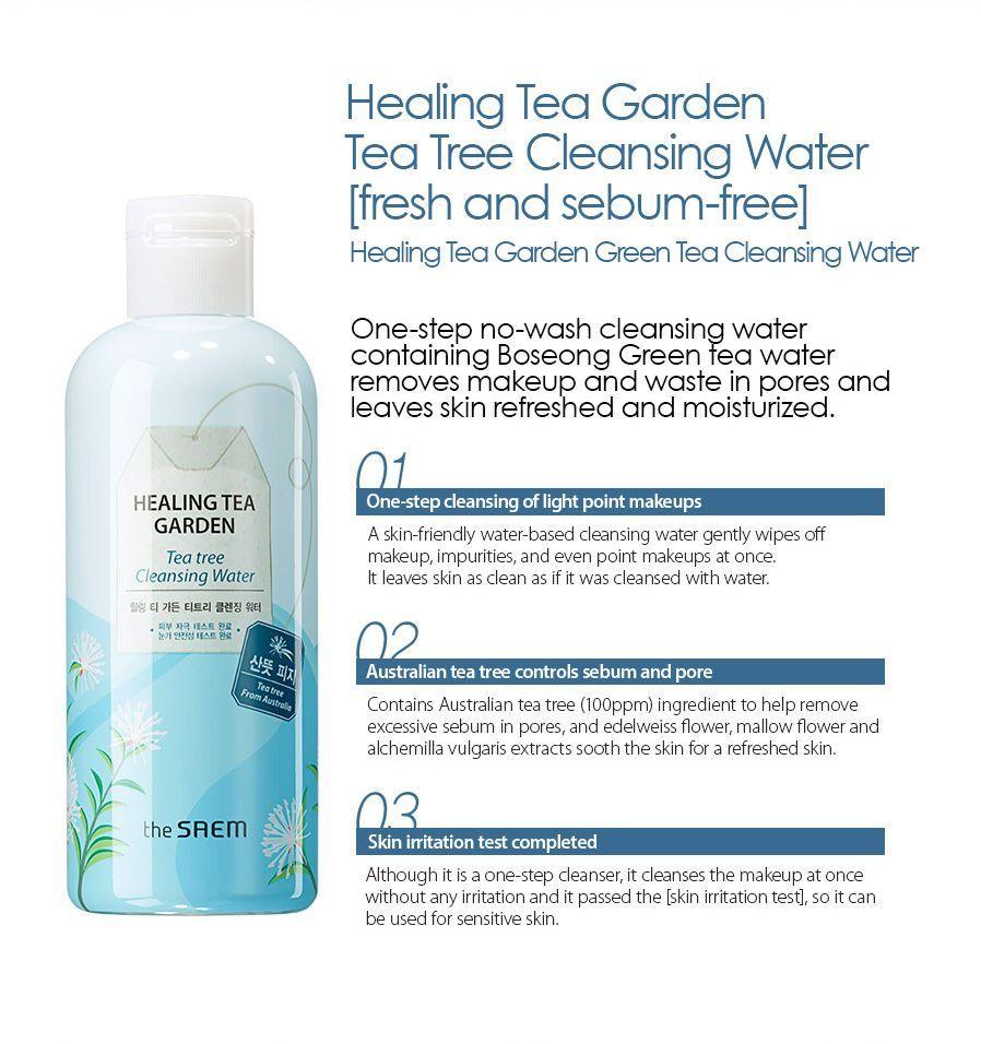 The Saem Agua Limpiadora Tea Tree 300mL Vegana Sin Parabenos Grasa-2