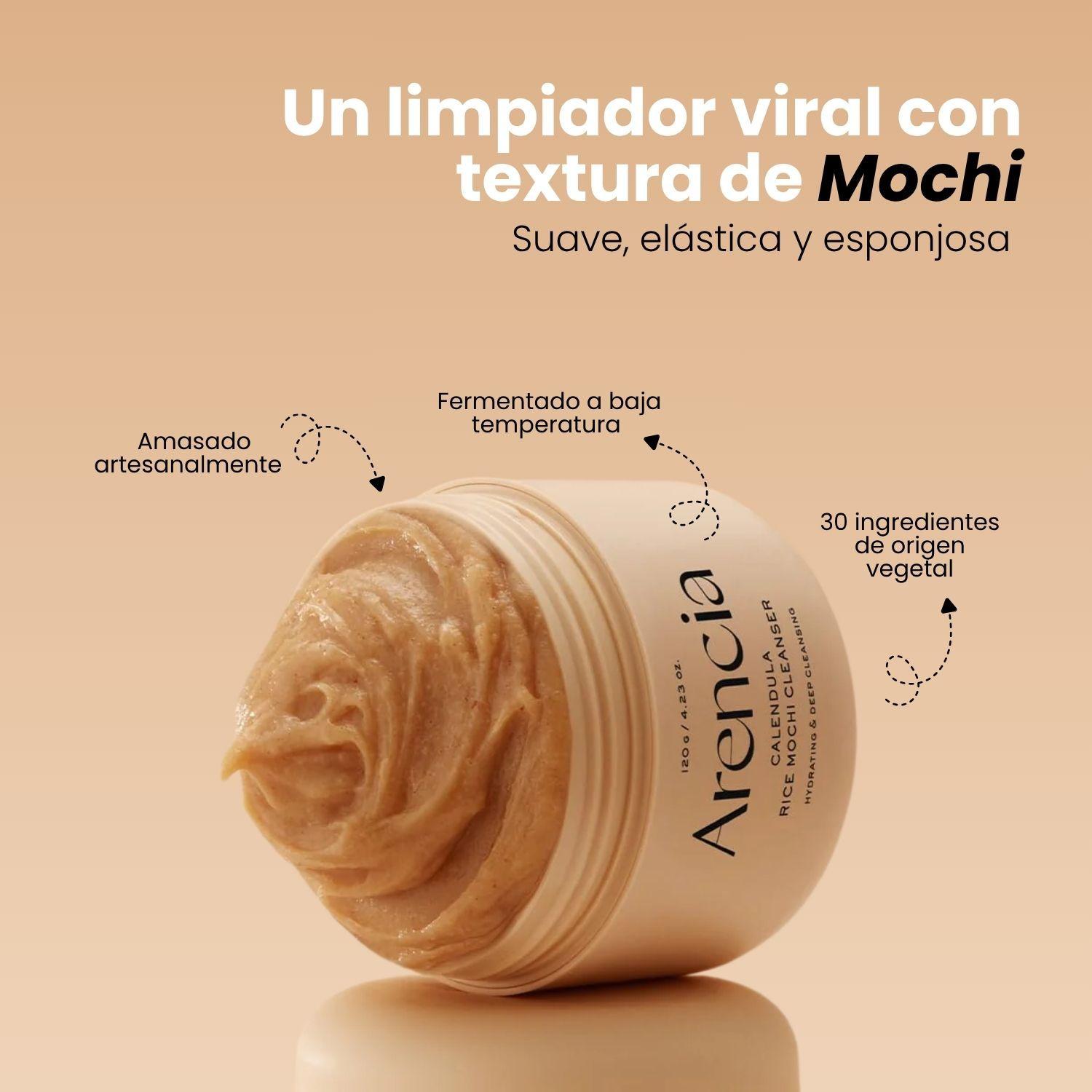 Limpiador textura Mochi Coreano para Piel Sensible con Arroz y Calendula 120g-2