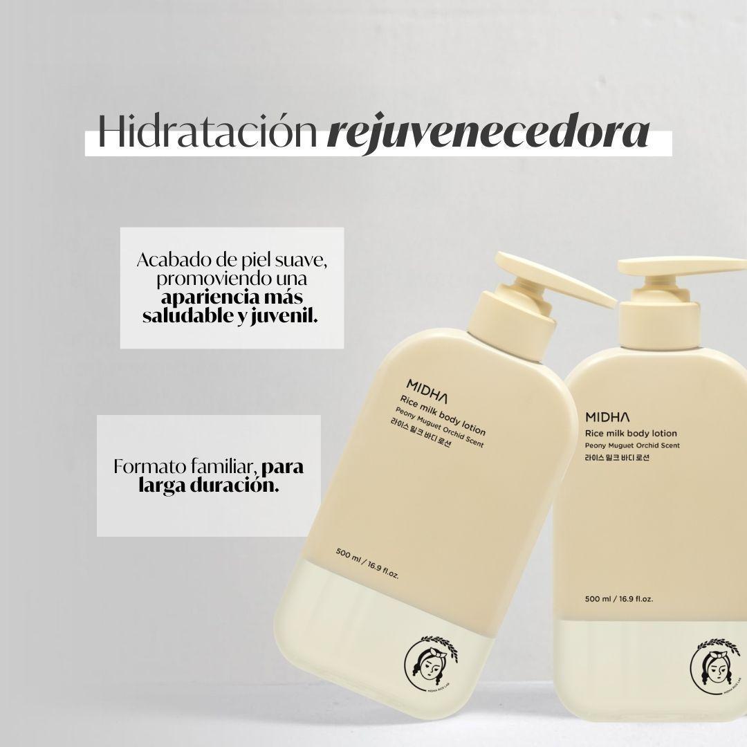 Locion corporal de leche de arroz hidratante calmante MIDHA-3