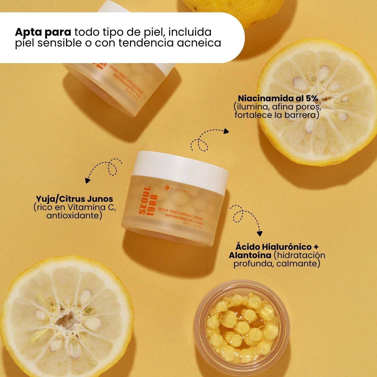 Crema de C psula Iluminadora con Agua de Espino Amarillo K Niacinamida 5 Yuja KSECRET 50ml-3