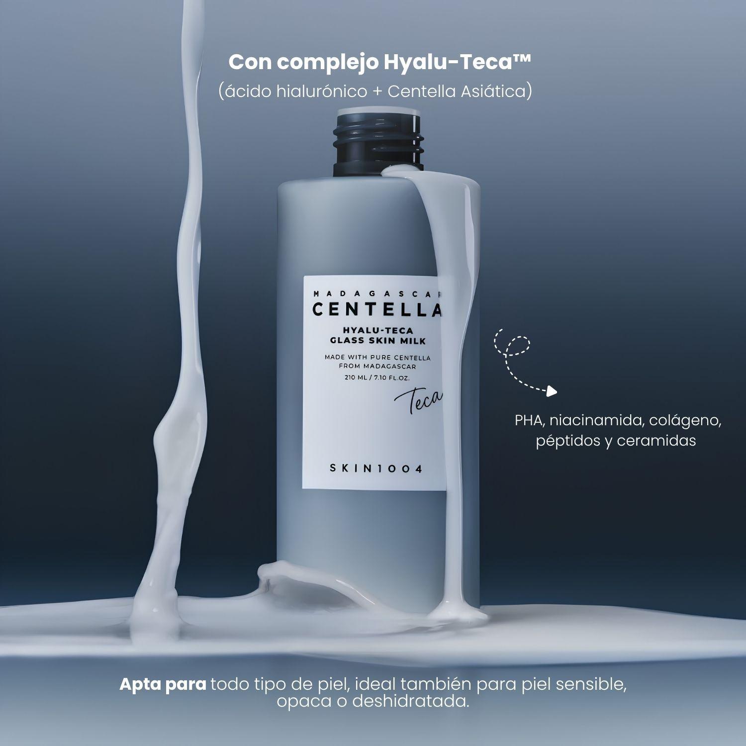 Esencia Lechosa Efecto Glass Skin Hidratante Coreana HYALUTECA SKIN1004 210ml-3