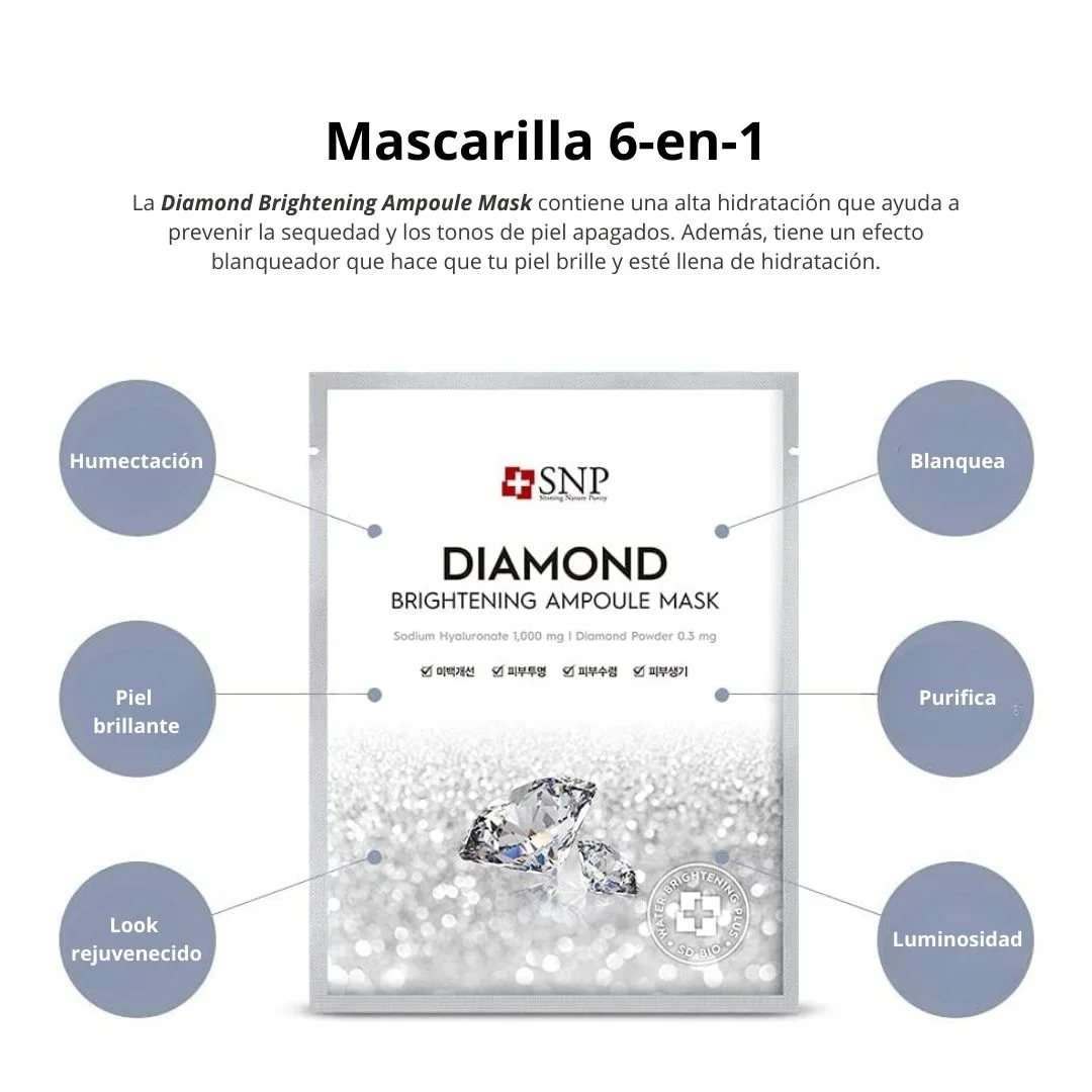 Mascarilla en L mina con Ampolla Iluminadora de Diamantes 10un-5