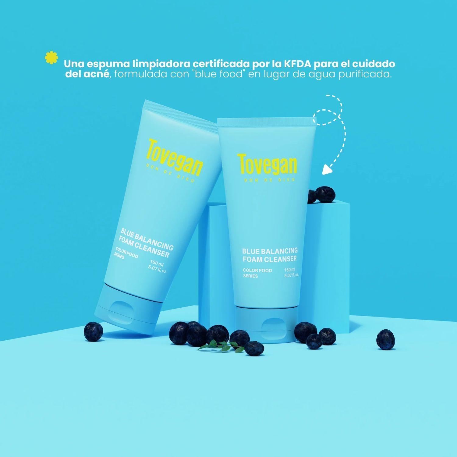 Espuma Limpiadora Equilibrante Coreana Tovegan Blue Balancing 150ml-2