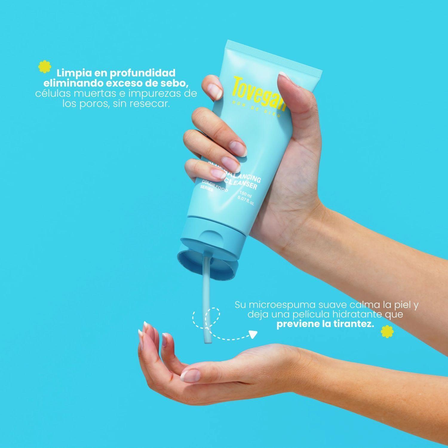 Espuma Limpiadora Equilibrante Coreana Tovegan Blue Balancing 150ml-3
