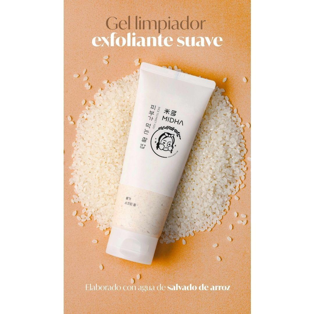 Limpiador facial exfoliante de arroz coreano MIDHA-2