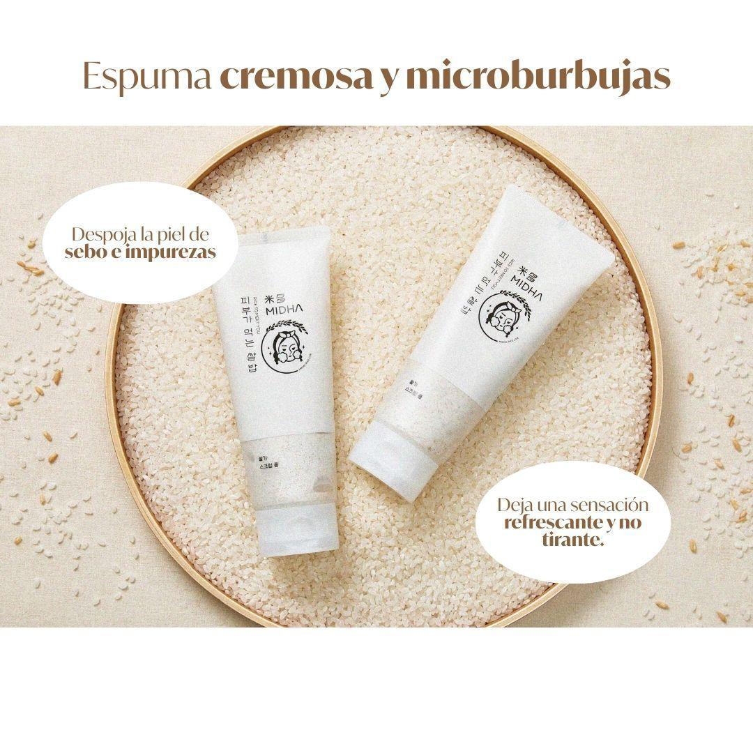 Limpiador facial exfoliante de arroz coreano MIDHA-3