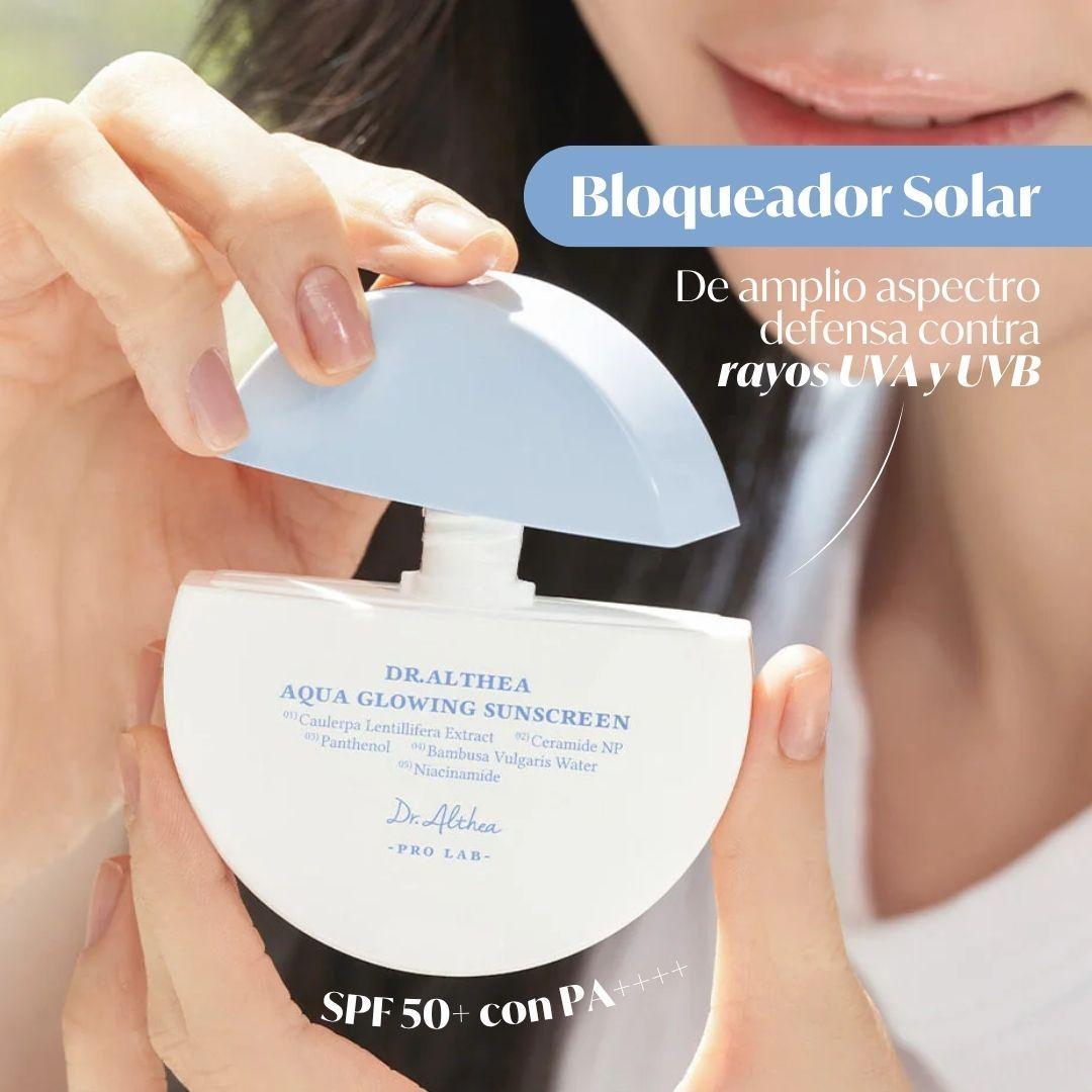 Bloqueador protector solar aqua glowing hidratante luminoso-2