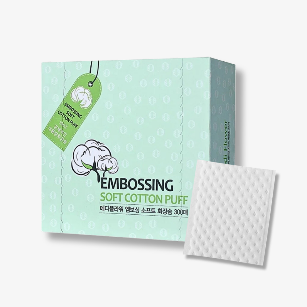 Medi Flower P talos de Algod n Embossing Soft Cotton Puff-0