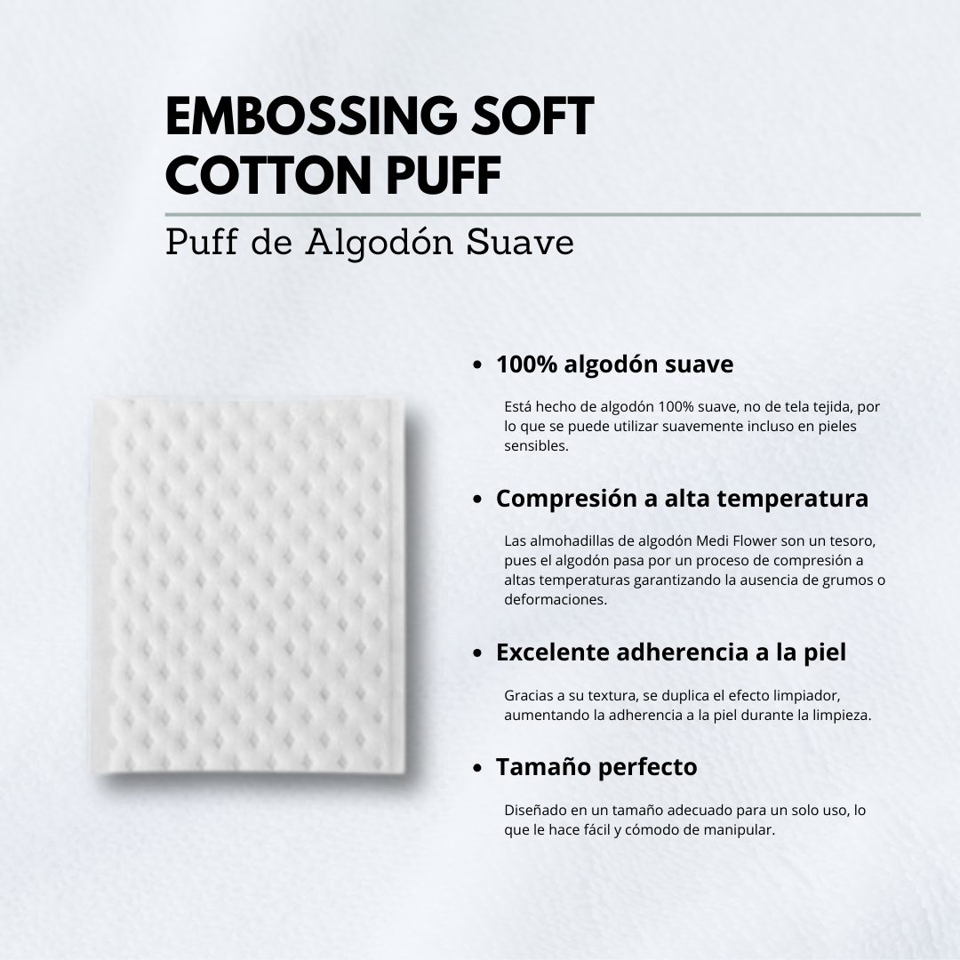 Medi Flower P talos de Algod n Embossing Soft Cotton Puff-4