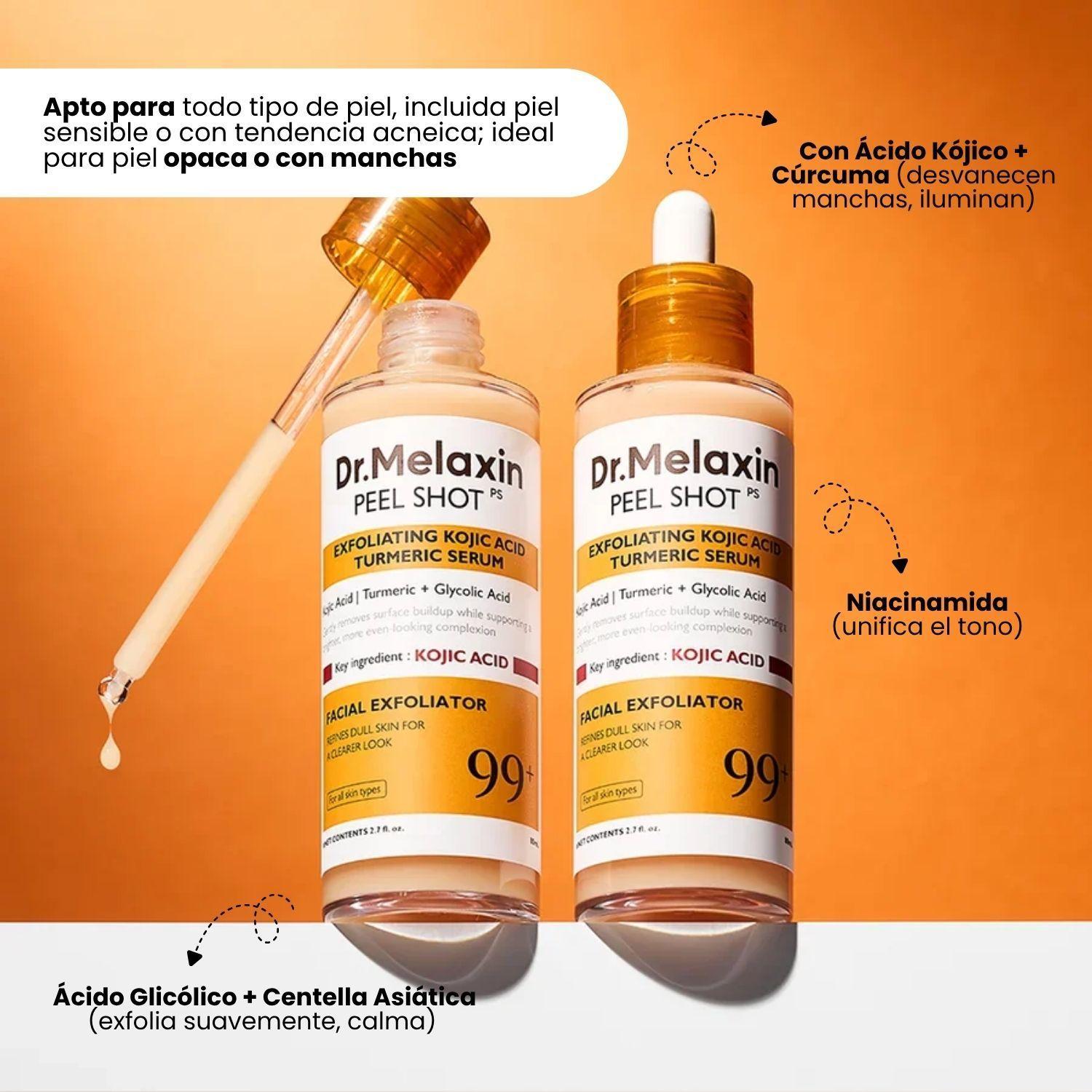 Peel shot Acido Kojico Exfoliante Iluminador con C rcuma DR MELAXIN 80ml-3