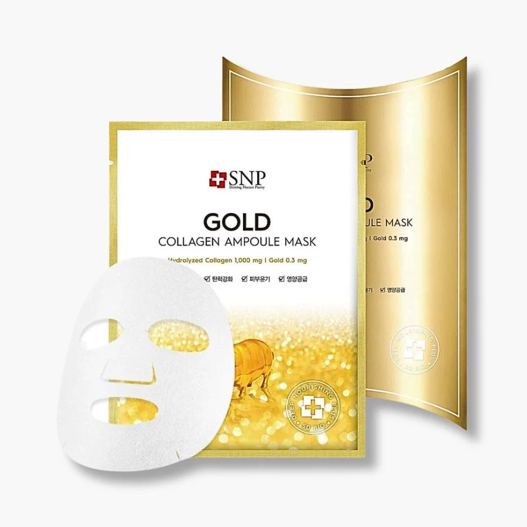 Mascarilla en l mina Ampolla de col geno dorado 10 unidades-0