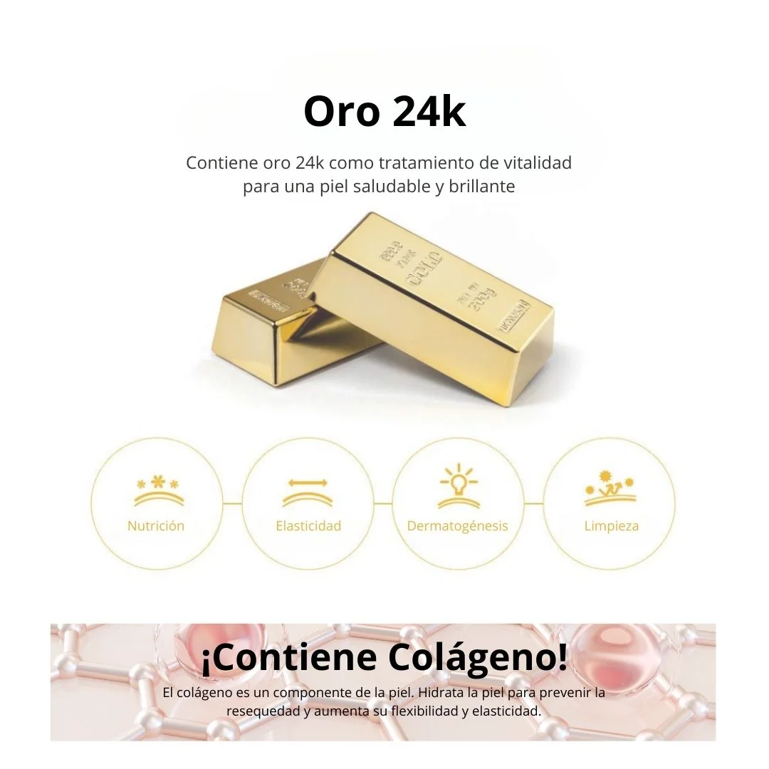 Mascarilla en l mina Ampolla de col geno dorado 10 unidades-4