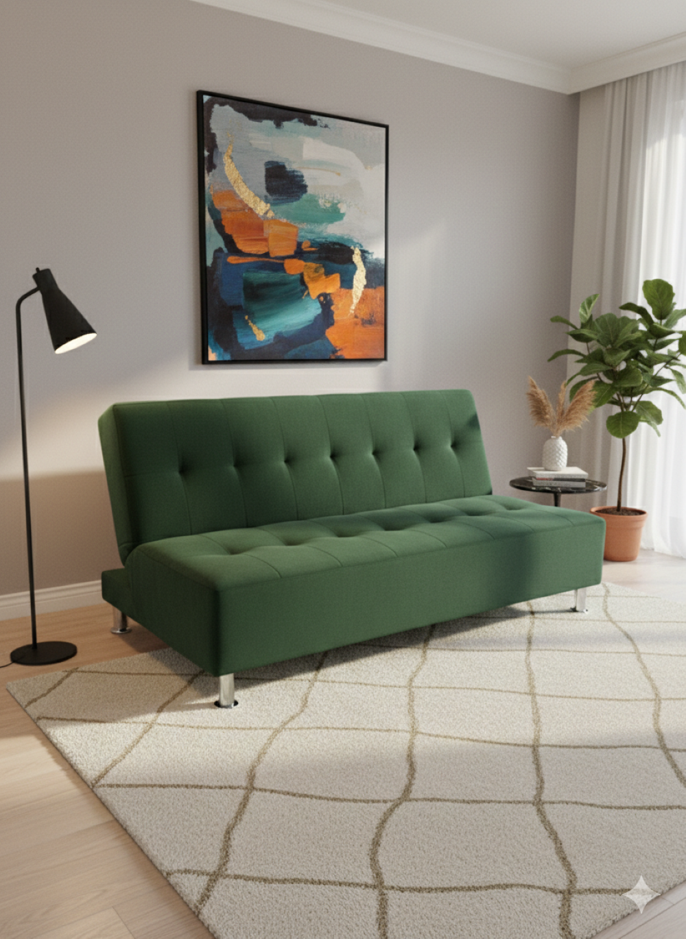 SOFA CAMA NEW VERDE FELPA-4