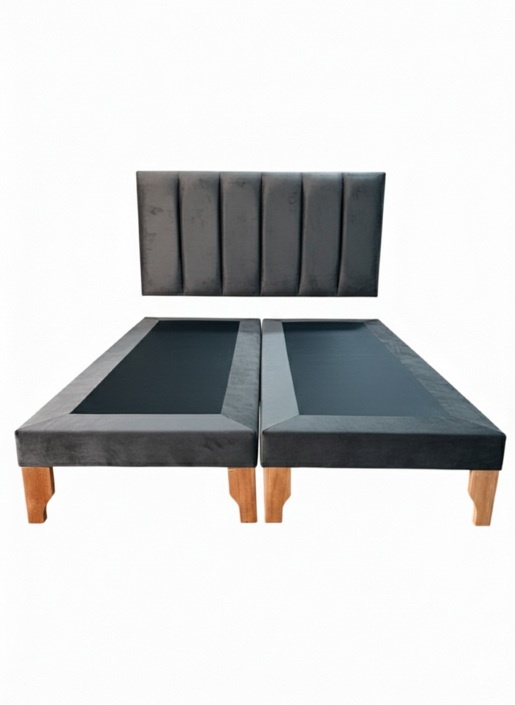 CAMA SUPER KING LINEAL GRIS OSCURO -2