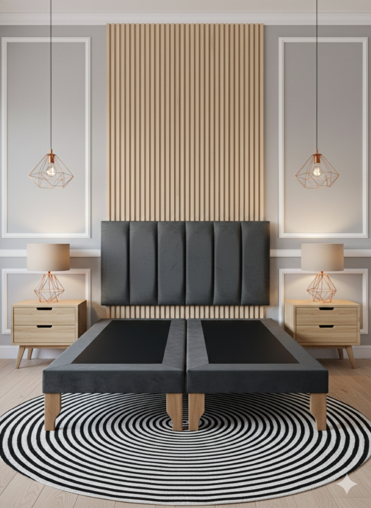 CAMA SUPER KING LINEAL GRIS OSCURO -3