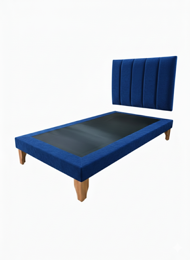 CAMA DE PLAZA LINEAL AZUL FELPA -2