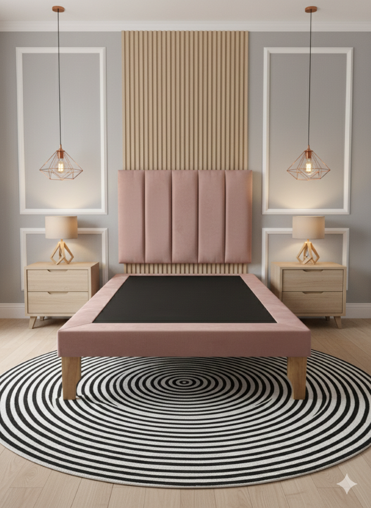 CAMA DE PLAZA LINEAL PALO ROSA FELPA -3