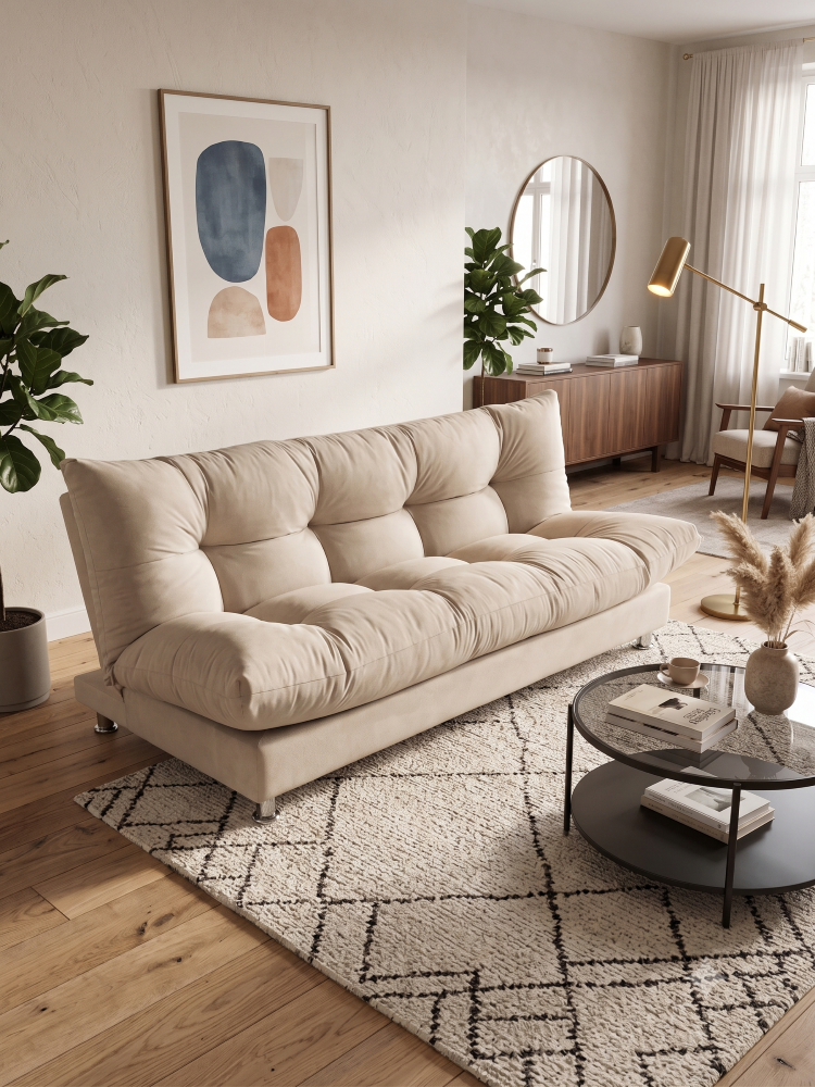 SOFA CAMA GLOBO BEIGE FELPA-5