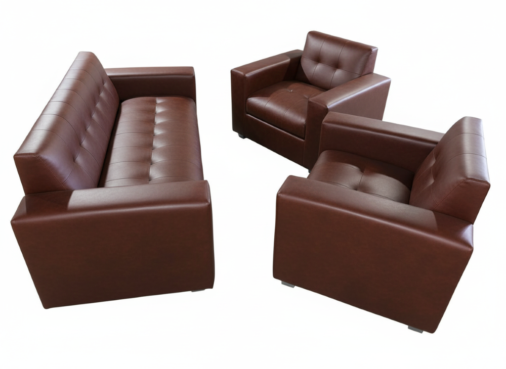 JUEGO DE LIVING ECOCUERO CHOCOLATE-2