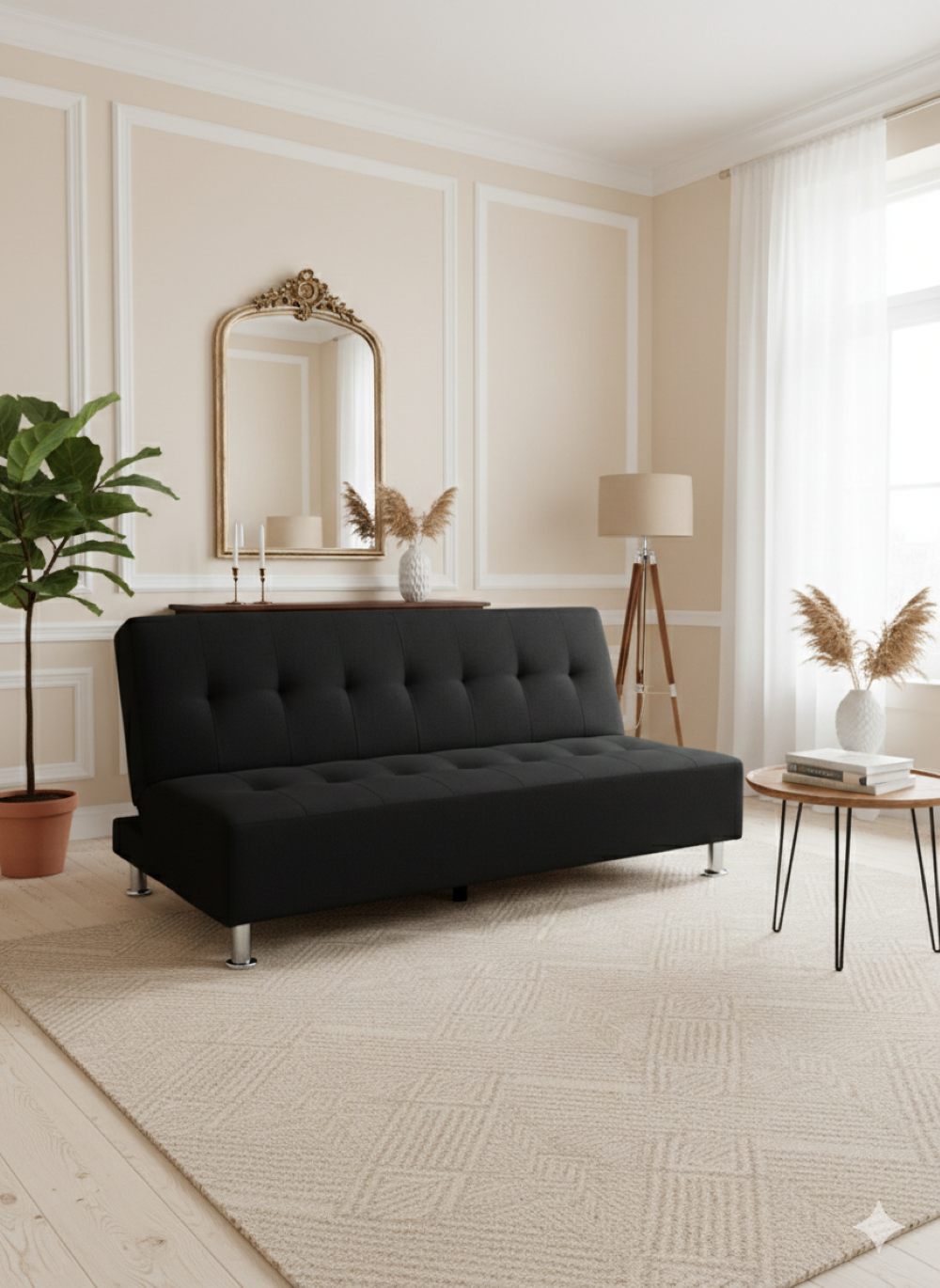 SOFA CAMA NEW NEGRO FELPA-4